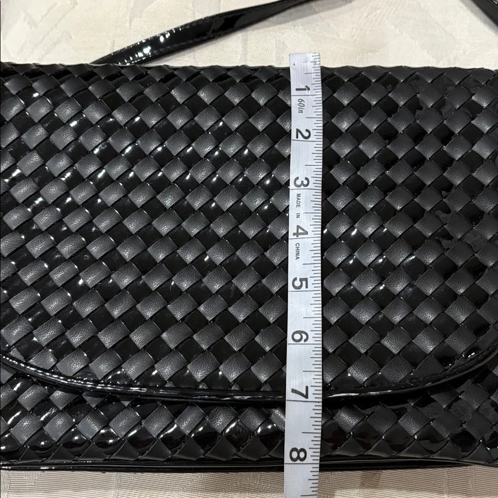 Vintage Aspects Classic leather Black Woven Crossbody shoulder clutch bag